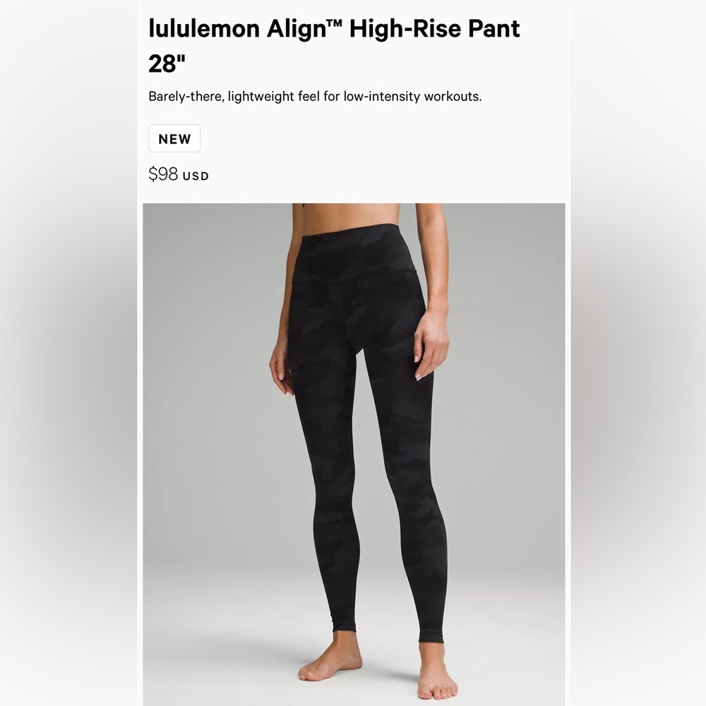 Lululemon Align High Rise Leggings 28”